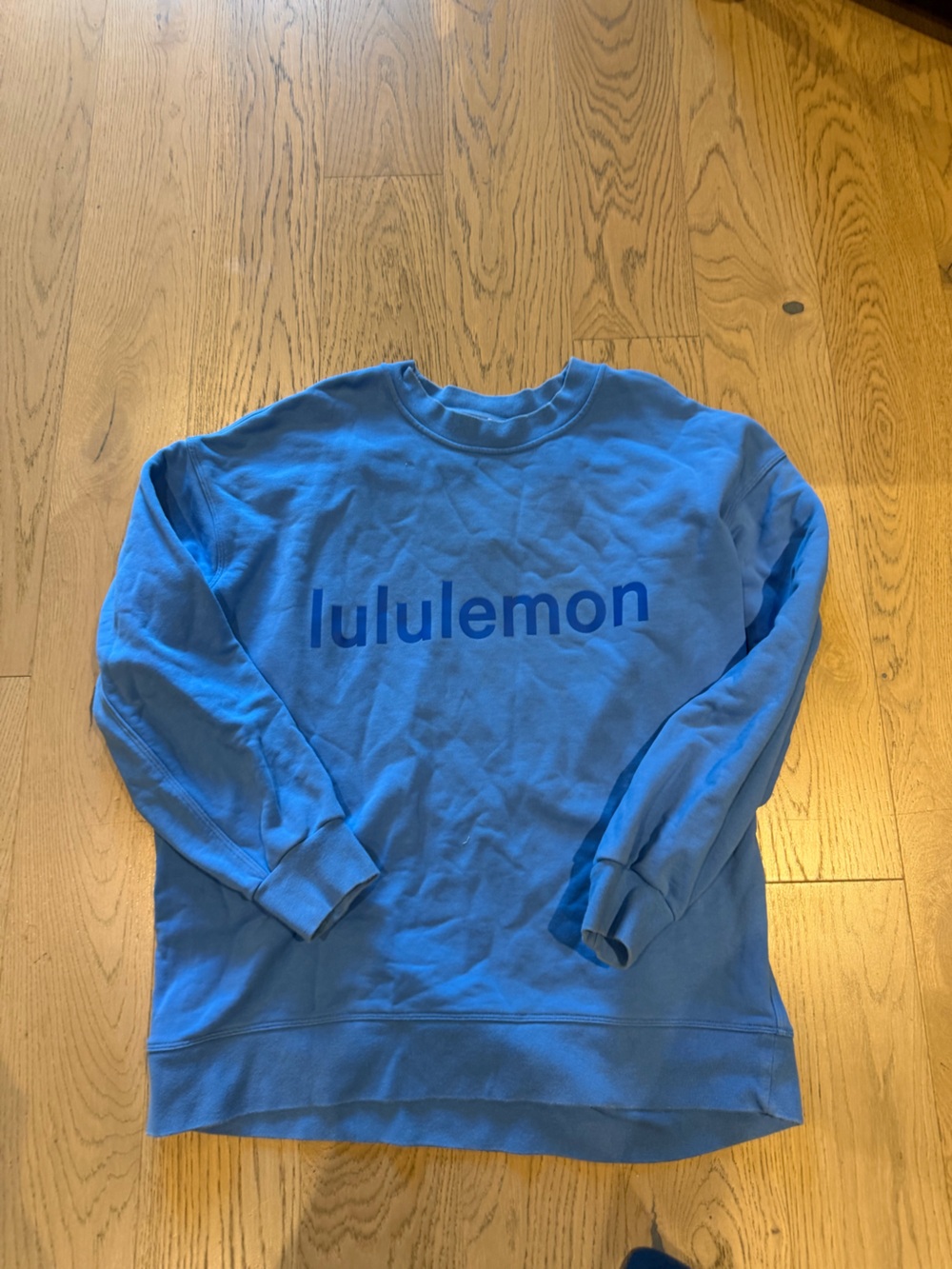 lululemon athletica Blue Crewneck Sweatshirt with Chest Wordmark